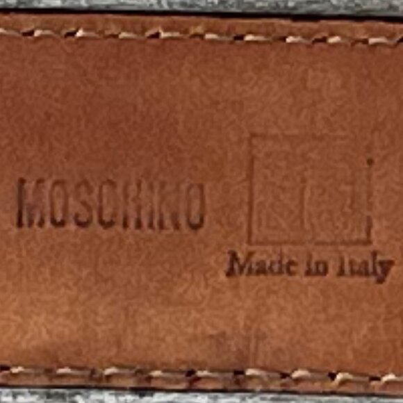 ❤️Moschino Black Leather Belt with Red Heart main image 4